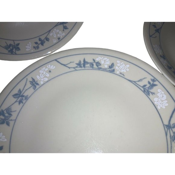 CORELLE "FIRST OF SPRING" 6.75" DESSERT/BREAD PLATES BLUE/WHITE FLOWERS- set of - Picture 2 of 5